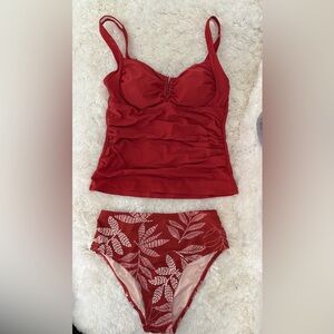 Cupshe Red Leaf Print Bikini Set